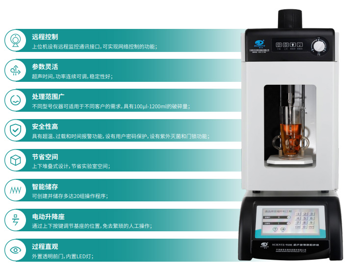 智能超聲波細胞粉碎機產品特點